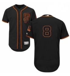 Mens Majestic San Francisco Giants 8 Hunter Pence Black Alternate Flex Base Authentic Collection MLB Jersey