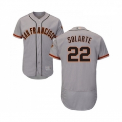 Mens San Francisco Giants 22 Yangervis Solarte Grey Road Flex Base Authentic Collection Baseball Jersey