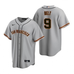 Men's San Francisco Giants #9 Brandon Belt 2020 Baseball Grey Jersey