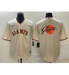 Men's San Francisco Giants Cream Team Big Logo Cool Base Stitched Baseball Jersey