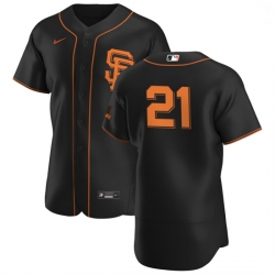 San Francisco Giants 21 Joey Bart Men Nike Black Alternate 2020 Authentic Player MLB Jersey