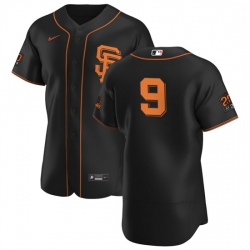 San Francisco Giants 9 Brandon Belt Men Nike Black Alternate 2020 Authentic 20 at 24 Patch Player MLB Jersey