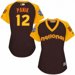 Womens Majestic San Francisco Giants 12 Joe Panik Authentic Brown 2016 All Star National League BP Cool Base MLB Jersey