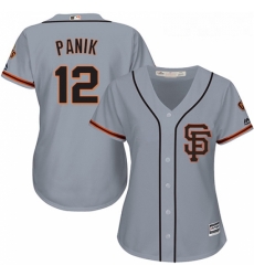 Womens Majestic San Francisco Giants 12 Joe Panik Authentic Grey Road 2 Cool Base MLB Jersey