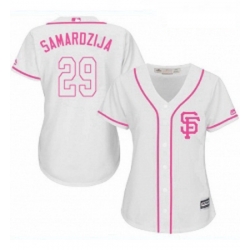 Womens Majestic San Francisco Giants 29 Jeff Samardzija Replica White Fashion Cool Base MLB Jersey