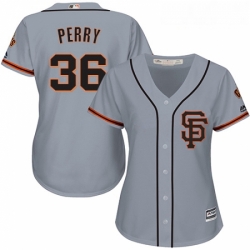 Womens Majestic San Francisco Giants 36 Gaylord Perry Authentic Grey Road 2 Cool Base MLB Jersey