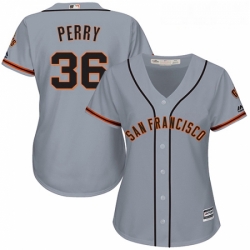 Womens Majestic San Francisco Giants 36 Gaylord Perry Authentic Grey Road Cool Base MLB Jersey