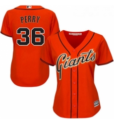 Womens Majestic San Francisco Giants 36 Gaylord Perry Authentic Orange Alternate Cool Base MLB Jersey