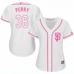 Womens Majestic San Francisco Giants 36 Gaylord Perry Authentic White Fashion Cool Base MLB Jersey