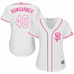 Womens Majestic San Francisco Giants 40 Madison Bumgarner Authentic White Fashion Cool Base MLB Jersey