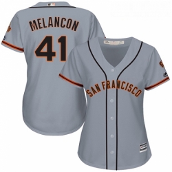 Womens Majestic San Francisco Giants 41 Mark Melancon Authentic Grey Road 2 Cool Base MLB Jersey