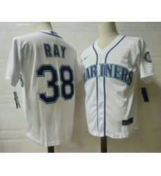 Men Seattle Mariners 38 Robbie Ray White Stitched MLB Flex Base Nike Jersey 1