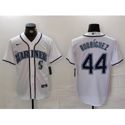 Men Seattle Mariners 44 Julio Rodriguez White Cool Base Stitched Jersey 1