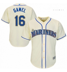 Mens Majestic Seattle Mariners 16 Ben Gamel Replica Cream Alternate Cool Base MLB Jersey 