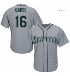 Mens Majestic Seattle Mariners 16 Ben Gamel Replica Grey Road Cool Base MLB Jersey 