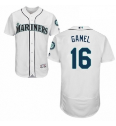 Mens Majestic Seattle Mariners 16 Ben Gamel White Home Flex Base Authentic Collection MLB Jersey