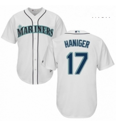 Mens Majestic Seattle Mariners 17 Mitch Haniger Replica White Home Cool Base MLB Jersey 