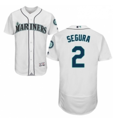 Mens Majestic Seattle Mariners 2 Jean Segura White Flexbase Authentic Collection MLB Jersey