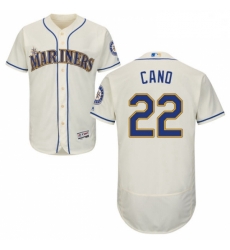 Mens Majestic Seattle Mariners 22 Robinson Cano Cream Alternate Flex Base Authentic Collection MLB Jersey