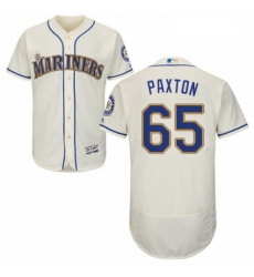 Mens Majestic Seattle Mariners 65 James Paxton Cream Alternate Flex Base Authentic Collection MLB Jersey