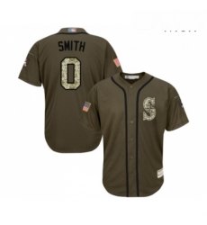 Mens Seattle Mariners 0 Mallex Smith Authentic Green Salute to Service Baseball Jersey 