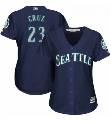 Womens Majestic Seattle Mariners 23 Nelson Cruz Replica Navy Blue Alternate 2 Cool Base MLB Jersey