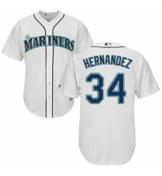 Womens Majestic Seattle Mariners 34 Felix Hernandez Replica White Home Cool Base MLB Jersey