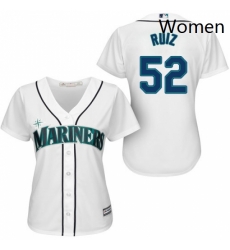 Womens Majestic Seattle Mariners 52 Carlos Ruiz Replica White Home Cool Base MLB Jersey