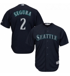 Youth Majestic Seattle Mariners 2 Jean Segura Replica Navy Blue Alternate 2 Cool Base MLB Jersey