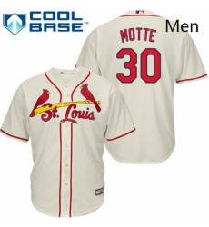 Mens Majestic St Louis Cardinals 30 Jason Motte Replica Cream Alternate Cool Base MLB Jersey 