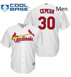 Mens Majestic St Louis Cardinals 30 Orlando Cepeda Replica White Home Cool Base MLB Jersey