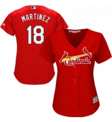 Womens Majestic St Louis Cardinals 18 Carlos Martinez Authentic Red Alternate Cool Base MLB Jersey