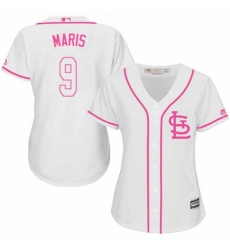 Womens Majestic St Louis Cardinals 9 Roger Maris Authentic White Fashion Cool Base MLB Jersey