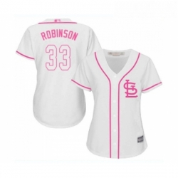 Womens St Louis Cardinals 33 Drew Robinson Replica White Fashion Cool Base Baseball Jersey 