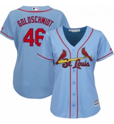 Womens St Louis Cardinals 46 Paul Goldschmidt Majestic Horizon Blue Cool Base Player Jersey