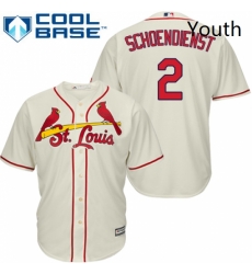 Youth Majestic St Louis Cardinals 2 Red Schoendienst Replica Cream Alternate Cool Base MLB Jersey