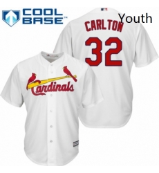 Youth Majestic St Louis Cardinals 32 Steve Carlton Authentic White Home Cool Base MLB Jersey 