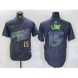 Men Tampa Bay Rays 15 Josh Lowe Charcoal 2024 City Connect Limited Stitched jerseys 3