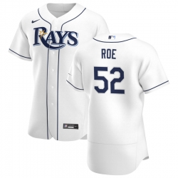 Men Tampa Bay Rays 52 Chaz Roe Men Nike White Home 2020 Flex Base Player MLB Jersey