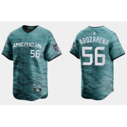 Men Tampa Bay Rays 56 Randy Arozarena Teal 2023 All Star Cool Base Stitched Baseball Jersey