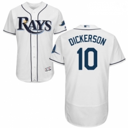 Mens Majestic Tampa Bay Rays 10 Corey Dickerson Home White Flexbase Authentic Collection MLB Jersey