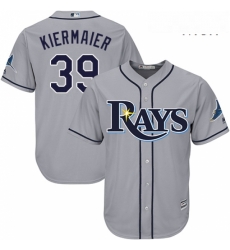 Mens Majestic Tampa Bay Rays 39 Kevin Kiermaier Replica Grey Road Cool Base MLB Jersey