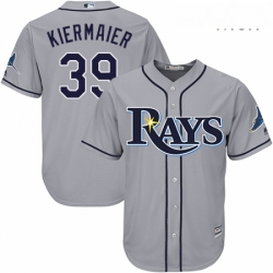 Mens Majestic Tampa Bay Rays 39 Kevin Kiermaier Replica Grey Road Cool Base MLB Jersey