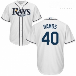 Mens Majestic Tampa Bay Rays 40 Wilson Ramos Replica White Home Cool Base MLB Jersey