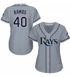 Womens Majestic Tampa Bay Rays 40 Wilson Ramos Authentic Grey Road Cool Base MLB Jersey