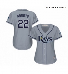 Womens Tampa Bay Rays 22 Christian Arroyo Replica Grey Road Cool Base Baseball Jersey 