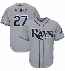 Youth Majestic Tampa Bay Rays 27 Carlos Gomez Authentic Grey Road Cool Base MLB Jersey 