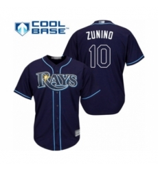 Youth Tampa Bay Rays #10 Mike Zunino Authentic Navy Blue Alternate Cool Base Baseball Player Jersey