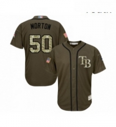 Youth Tampa Bay Rays 50 Charlie Morton Authentic Green Salute to Service Baseball Jersey 