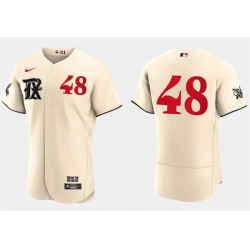 Men Texas Rangers 48 Jacob DeGrom Cream 2023 City Connect Flex Base Stitched Baseball Jersey